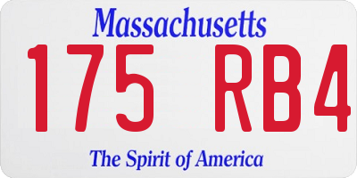 MA license plate 175RB4