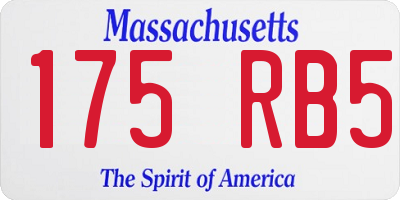 MA license plate 175RB5