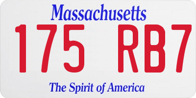 MA license plate 175RB7