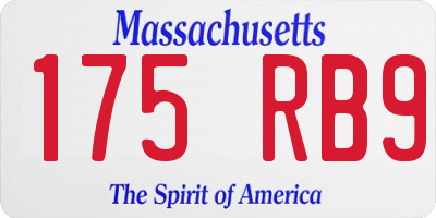 MA license plate 175RB9