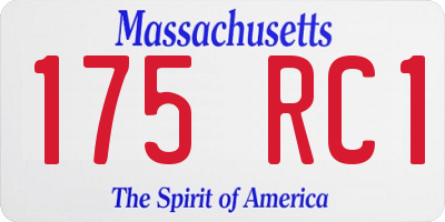 MA license plate 175RC1
