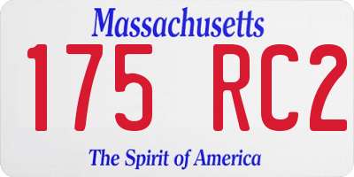 MA license plate 175RC2