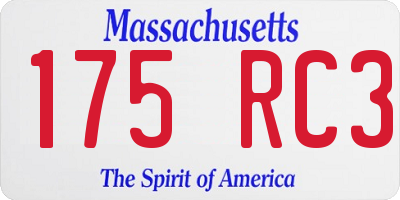 MA license plate 175RC3