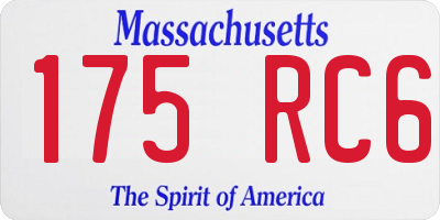 MA license plate 175RC6