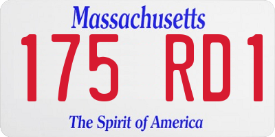 MA license plate 175RD1