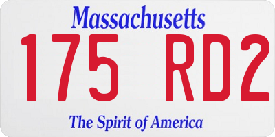 MA license plate 175RD2