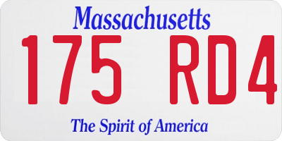 MA license plate 175RD4