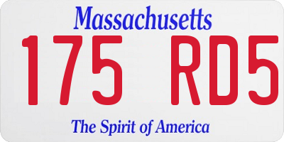MA license plate 175RD5