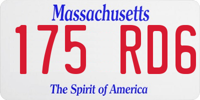 MA license plate 175RD6