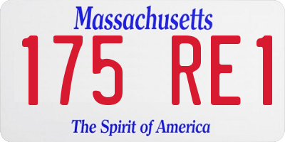 MA license plate 175RE1