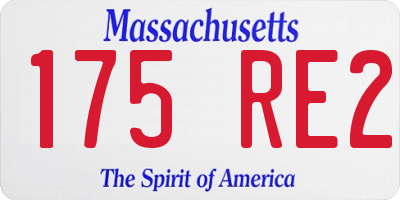 MA license plate 175RE2