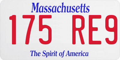 MA license plate 175RE9