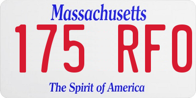 MA license plate 175RF0