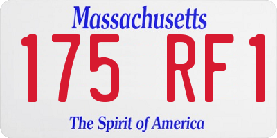 MA license plate 175RF1
