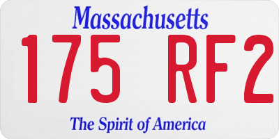 MA license plate 175RF2