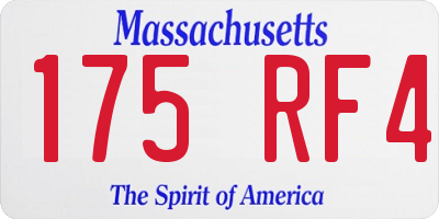 MA license plate 175RF4