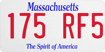 MA license plate 175RF5