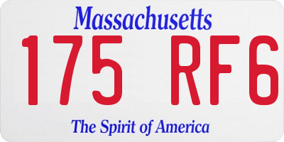 MA license plate 175RF6