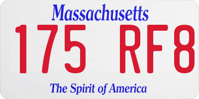 MA license plate 175RF8