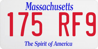 MA license plate 175RF9