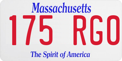 MA license plate 175RG0