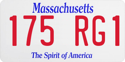 MA license plate 175RG1