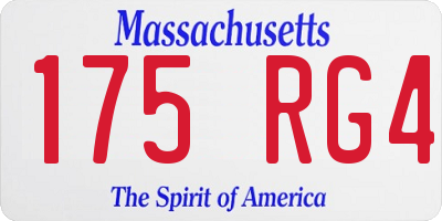 MA license plate 175RG4