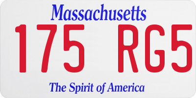 MA license plate 175RG5