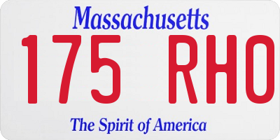 MA license plate 175RH0