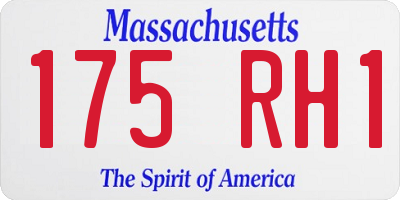 MA license plate 175RH1
