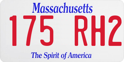 MA license plate 175RH2