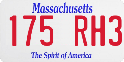 MA license plate 175RH3