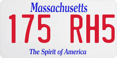 MA license plate 175RH5