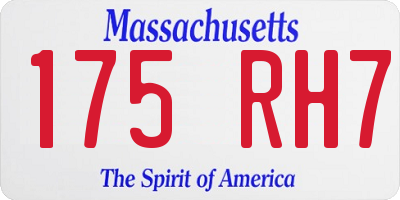 MA license plate 175RH7