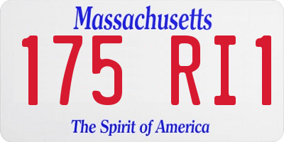 MA license plate 175RI1