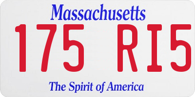 MA license plate 175RI5