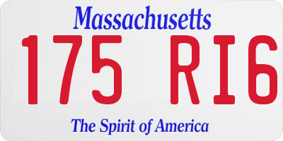 MA license plate 175RI6