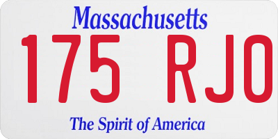 MA license plate 175RJ0