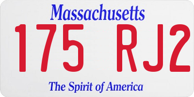 MA license plate 175RJ2
