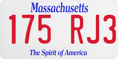 MA license plate 175RJ3