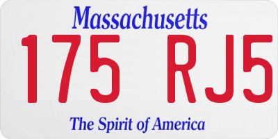 MA license plate 175RJ5