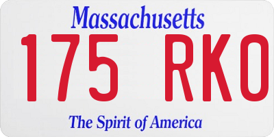 MA license plate 175RK0