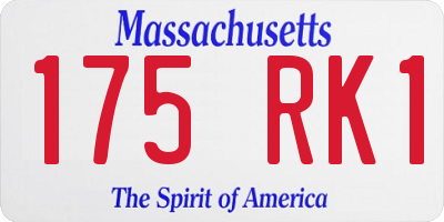 MA license plate 175RK1