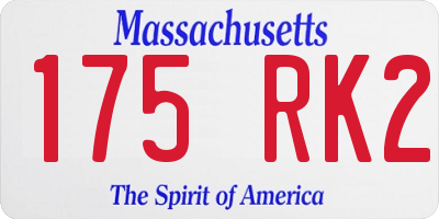 MA license plate 175RK2