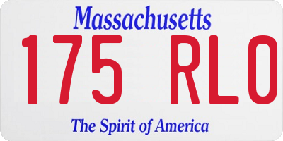 MA license plate 175RL0