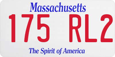 MA license plate 175RL2