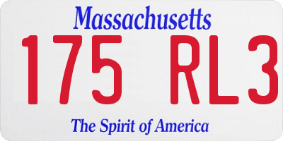 MA license plate 175RL3
