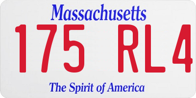 MA license plate 175RL4