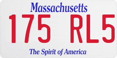 MA license plate 175RL5