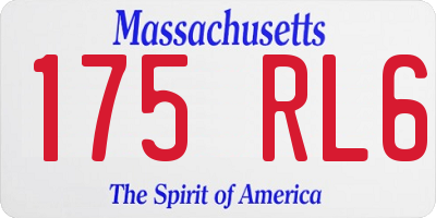 MA license plate 175RL6